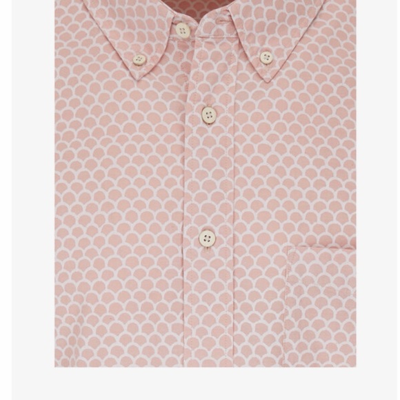 Faherty Other - Faherty Rose and White Scalloped Print Button-Down Shirt